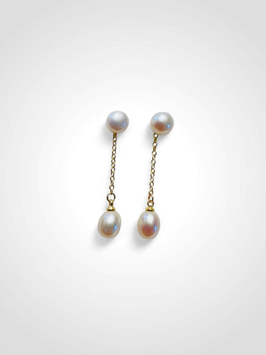 Gossamer Pearl Chain Earrings