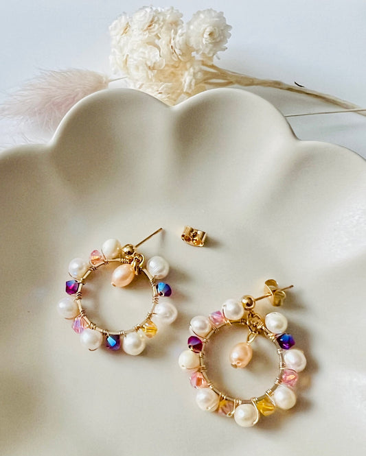 Color Pop Dangling Pearl Earrings